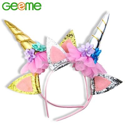 China Cloth Wholesale Amazon Best Selling Kids Party Cosplay Unicorn Headband for sale