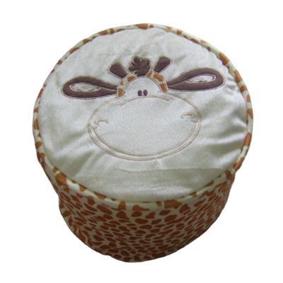 China JM7770 Kids Foldable Plush Inflatable Stool With Embroidery Giraffe for sale