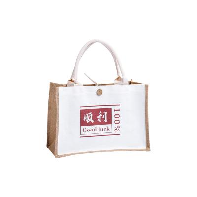 China Eco Friendly And Economical Burlap Sack OEM Customized Burlap Printing Tote Bag for sale