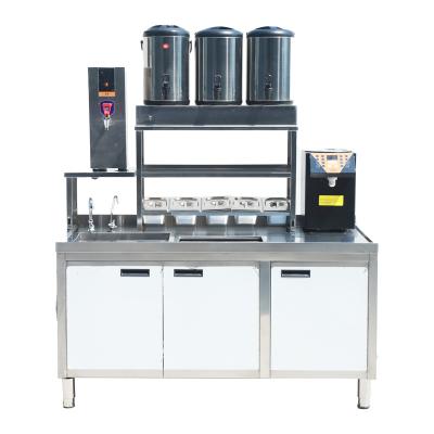 China Professional Bubble Tea Equipment Custom Double-temperature OEM Milk Tea Counter With Refrigerated Workstation Use For Milk Tea Shop Counter for sale