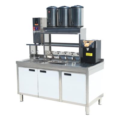 China Double-temperature Customized All Bubble Tea Equipment Working Table OEM Stainless Steel Frozen Bubble Tea To Refrigerate Counter Bar For Milk Tea Shop for sale