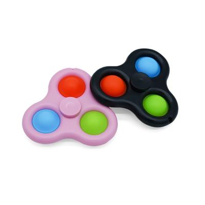 China 100% New Arrival Dimple Pop Flying Hand Silicone Rainbow fidgety person Antistress Spinners Eco-friendly for sale