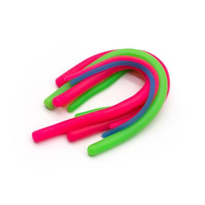 China Relieve pressure high quality custom design sticky stretchy tpr monkey noodle strings Toy Colorful fidgety person for sale