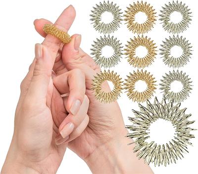 China Wholesale Eco-friendly Material Acupressure Finger Massage Ring Multi Colors Spiky Sensory Ring For Kids And Adult for sale