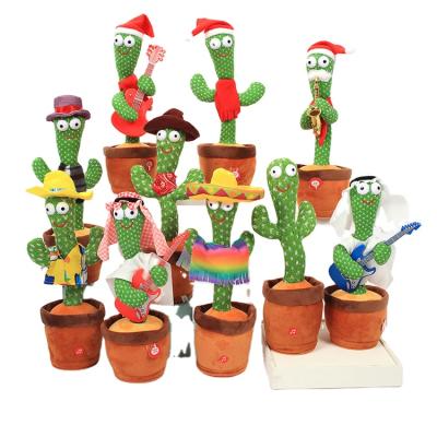 China Hot Selling Funny Game Wiggle Doll Playing Singing Plush Toy Dancing Musical Recording Toy Talking Cactus for sale