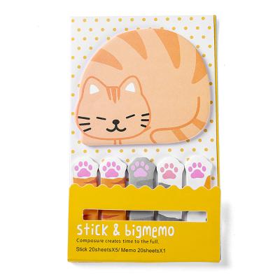 China Cute Animal Sticky Notes Memo Pads Set Notepad, Cartoon Memo Pad Index Tab Stick Marker Bookmark for sale