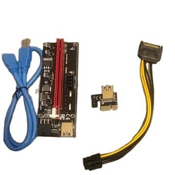 China PCB usbtop pcie VER009S PCI-E 1X to 16X 009 card add-on adapter USB 3.0 cable power gpu pci-e riser 009s riser card for sale