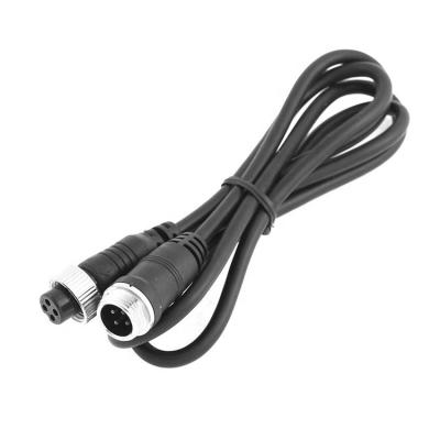 China audio & Video waterproof male to female m12 m12 cable 4 pin mdvr car bus rear view mobile dvr camera custom cable for sale