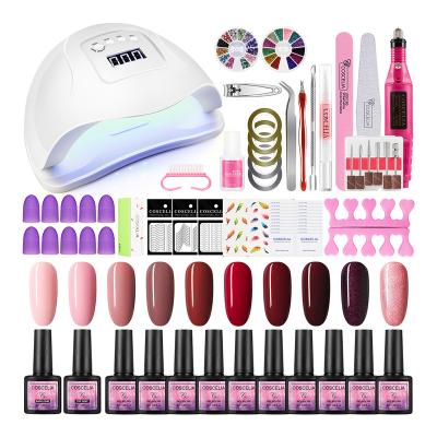 China COSCELIA Gel Nail Polish Starter Kit Professional Fashionable UV Led With Electric Manicure for sale