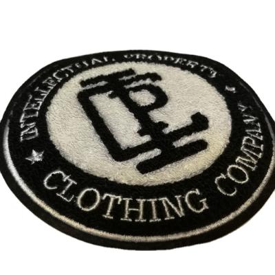 China 3D Logo Embroidery Chenille Custom Made Branded Patches and Badges with Adhesive Hook and Loop for sale