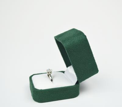 China Ring Display Giift Leather Jewelry Box , Green Fabric Custom Gift Boxes With Lids for sale