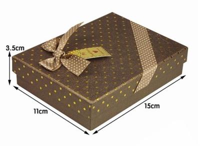 China Luxury Brown Jewelry Duplex Board Paper Gift Boxes With Lids for sale