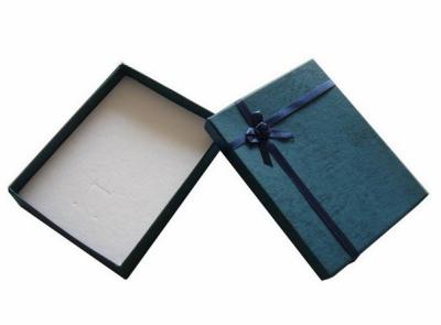 China Large Cardboard Jewelry Gift Boxes , Recycled  Paper Gift Box  Blue Long Square for sale