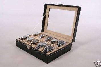 China PU Leather PVC Window Watch Gift Box , Watch Display Case Logo Customized for sale