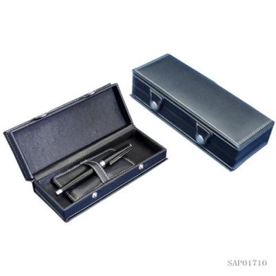 China Black PU Leather Pen Gift Box , 3 Pen Leather Fountain Pen Case for sale