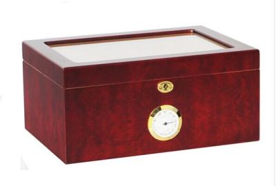 China Burgundy Painting Personalized Empty Wooden Cigar Boxes 220*150*100MM for sale