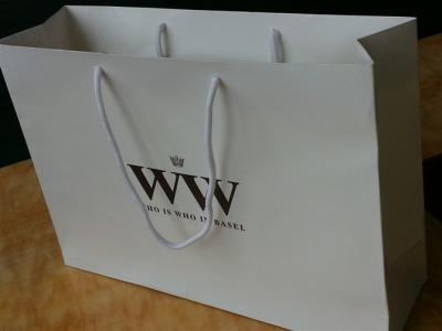 China White Jewelry Paper Bags / Printed Paper Bags With Rope Handle for sale