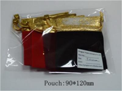 China Drawstring Red Small Jewelry Gift Bags / Velvet Jewelry Pouches Logo Customization for sale