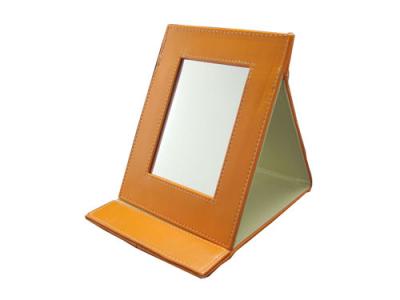 China Yellow Folding Travel Mirror Stand , Compact Lightweight Travel Mirror for sale