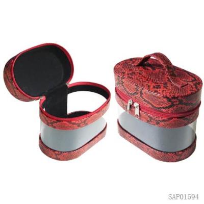 Κίνα Η κυρία Leather Jewelry Travel Case ρόδινο χρώμα με αποτελεί τον καθρέφτη προς πώληση