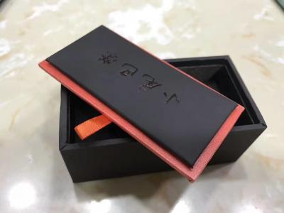 China Black Jewelry Packaging Leather Cufflink Box With Removed Cover for sale