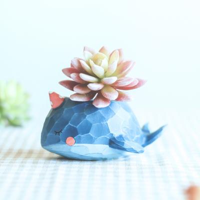 China Wholesale Cute Creative Succulent Living Room Table Decorative Bedroom Resin Flowerpot Resin Plant Whale Cartoon Flower Pot for sale