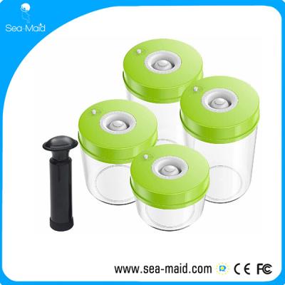 China 2018 Sea-Domestic Sustainable Plastic Storage Containers Vacuum Airtight Container 1L.1.6L .2.2L With Pump for sale