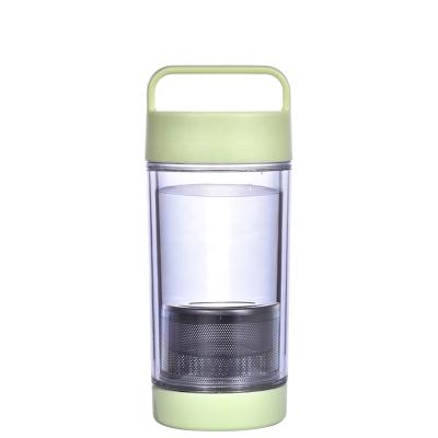 China Sustainable Top Quality BPA Free Plastic Sports Travel Water Bottles Drinkware Type With Tea Cup Infuser for sale