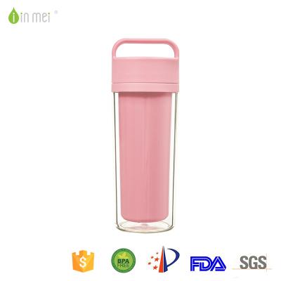 China Sustainable Promotional Gifts Insert Travel Plastic Paper Water Bottle With Handle. for sale