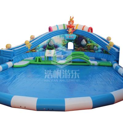 China High Quality Outdoor Custom Water Park Double Playground Amusement Playground Inflatable Pool Water Slide for sale