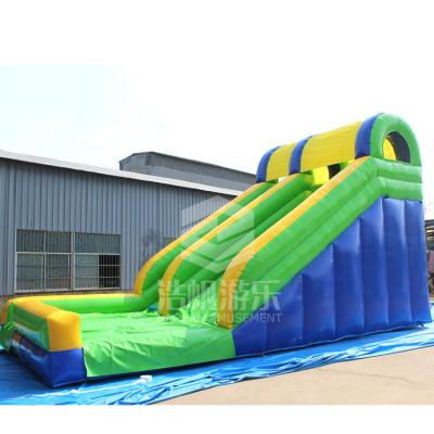 China Haofan Pve Outdoor Colorful Cheap Price Water Park Combo Inflatable Wet Dry Slide for sale