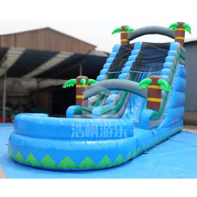 China Outdoor Insurance Palm Trade Wholesale Price Playground Jumper Inflatable Water Slide With Blower For Rent for sale