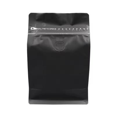 China Barrier Custom Design Matt PET VMPET PE Bags Black Coffee Beans Packaging Side Gusset Coffee Bags With Valve for sale