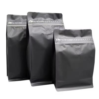 China Barrier Custom packaging stand up barrier pouches Square Bottom coffee bags with valve and zipper lock for sale