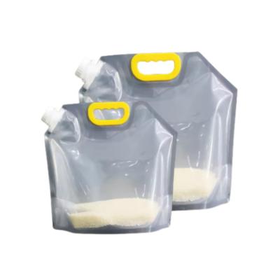 China Shock Resistance Portable Folding Water Bag Liquid Outdoor Transparent Plastic Bag Drinking Bags Pouches for sale