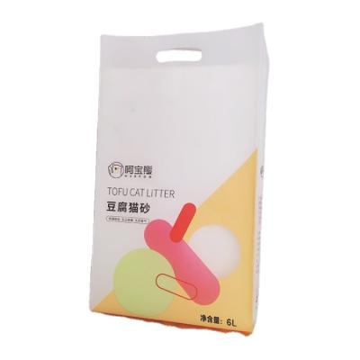 China Moisture Proof Large Capacity Custom Design Empty Tofu Cat Litter Sand Plastic Packaging Bag With Window for sale