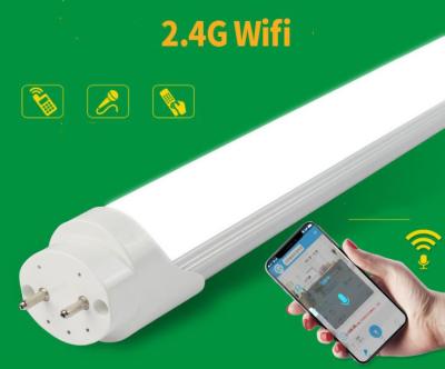 China C.P. 85 600mm/1200mm Wifi Smart T8 LED tube lamp for home or supermarket 2021 3000-6500K Epistar SMD2835 for sale