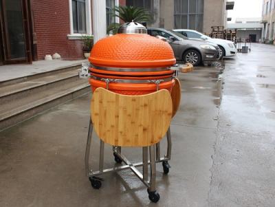 중국 Orange Kamado Ceramic Grills 57*65cm Stainless Steel Accessory BBQ 판매용