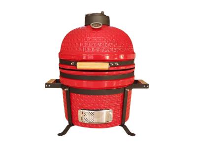 China Garden Middle Charcoal Red 15 Inch Kamado Grill BBQ for sale