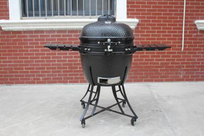 China 61cm keramische schwarze 24 Zoll Kamado-Grill-Bambusregale und Griff zu verkaufen