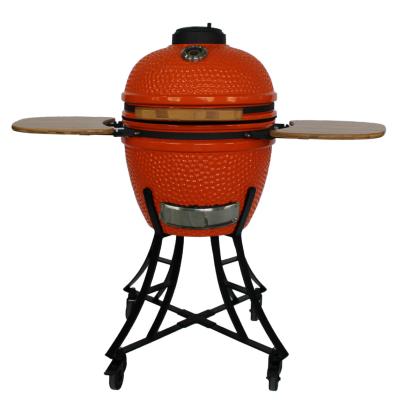 China Red Glazed Surface 18 Inch Kamado Grill , Restaurant Kamado BBQ 18 Inch for sale