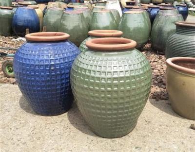 China Potten van de bloem de Blauwe Verglaasde 62cmx78cm Rustieke Openluchtinstallatie Te koop