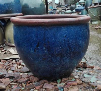 Chine Pots extérieurs rustiques 32cmx27cm verts en céramique d'usine à vendre