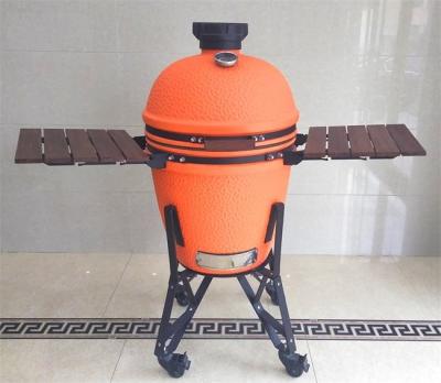 China Round Orange Glazed BBQ 54.6cm Kamado Ceramic Grill for sale