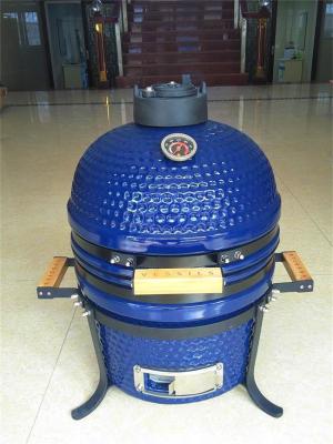 China Glazed Finish Blue SGS 15 Inch Kamado Ceramic Grill for sale