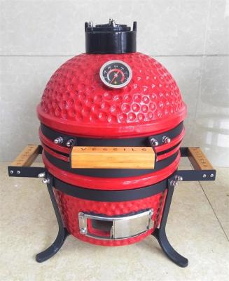 China SGS Red Ceramic Kamado Grill , 31.8cm Mini Kamado Grill for sale