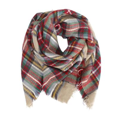 China Winter Warm Ski Wrap Everyday Life Girls Boys Tassels Plaid Scarf Shawls For Kids for sale