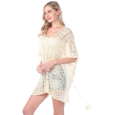 China Breathable Bikini Dress Beach Dress Women's Short Lace Crochet Cover Up for sale