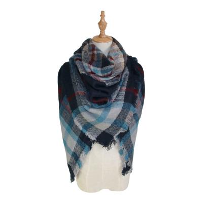 China Daily Life Plaid Cashmere Winter Scarf Women Large Warm Square Scarf Women Acrylic Scarves Shawls for sale