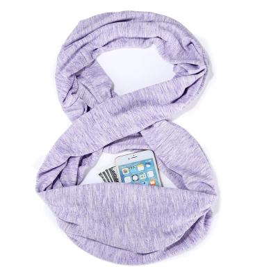 China Acrylic+Cotton Infinity Loop Tank Top Scarf With Hidden Zipper Pocket Printed Patterns For Women - Travel Wrap for sale